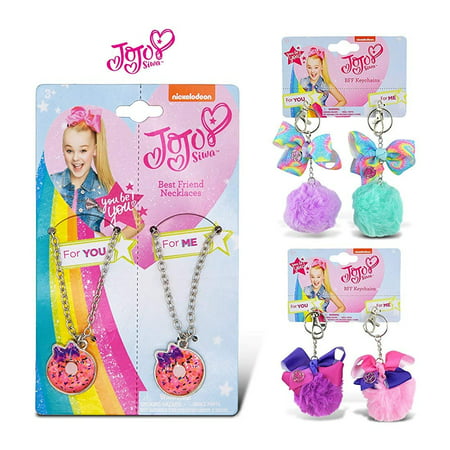 Warp Gadgets Bundle - Jojo Siwa Best Friends Set - BFF Fur Pompom Keychains Light Purple and Light Green and Pink and Purple and BFF Donut Necklace (3 (Diablo 3 Best Items)