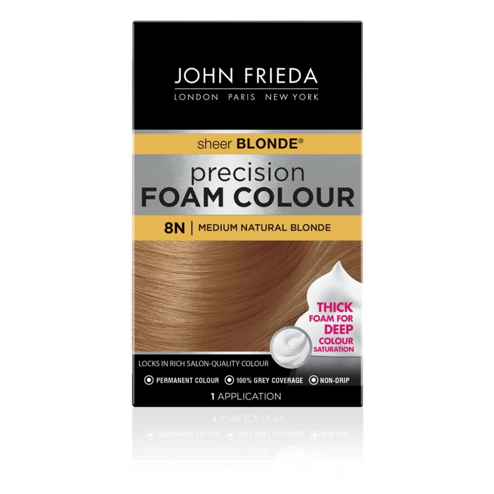 John Frieda Sheer Blonde Permanent Precision Hair Color Foam, 8N Medium
