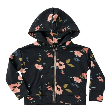 

KIDPIK Girls Long Sleeve Allover Floral Fleece Zip Up Hooded Sweatshirt Size: 12 Months - XXL (16)