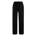 thumbnail image 3 of Flowy Pants for Women,  Women Summer Wide Leg Pants Drawstring Elastic High Waisted Lounge Pants Beach Casual Trousers with Pockets, 3 of 8