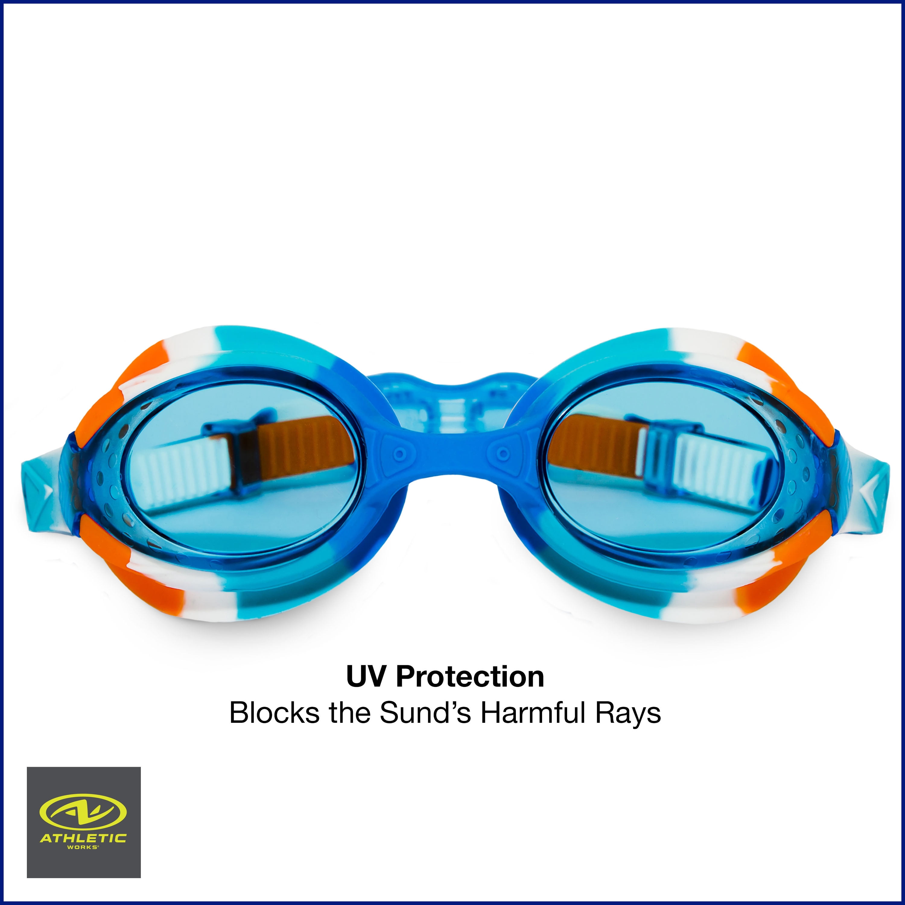 Athletic Works Axiom Junior Swim Goggles for Children, Tinted & Anti-Fog Lenses with UV Protection