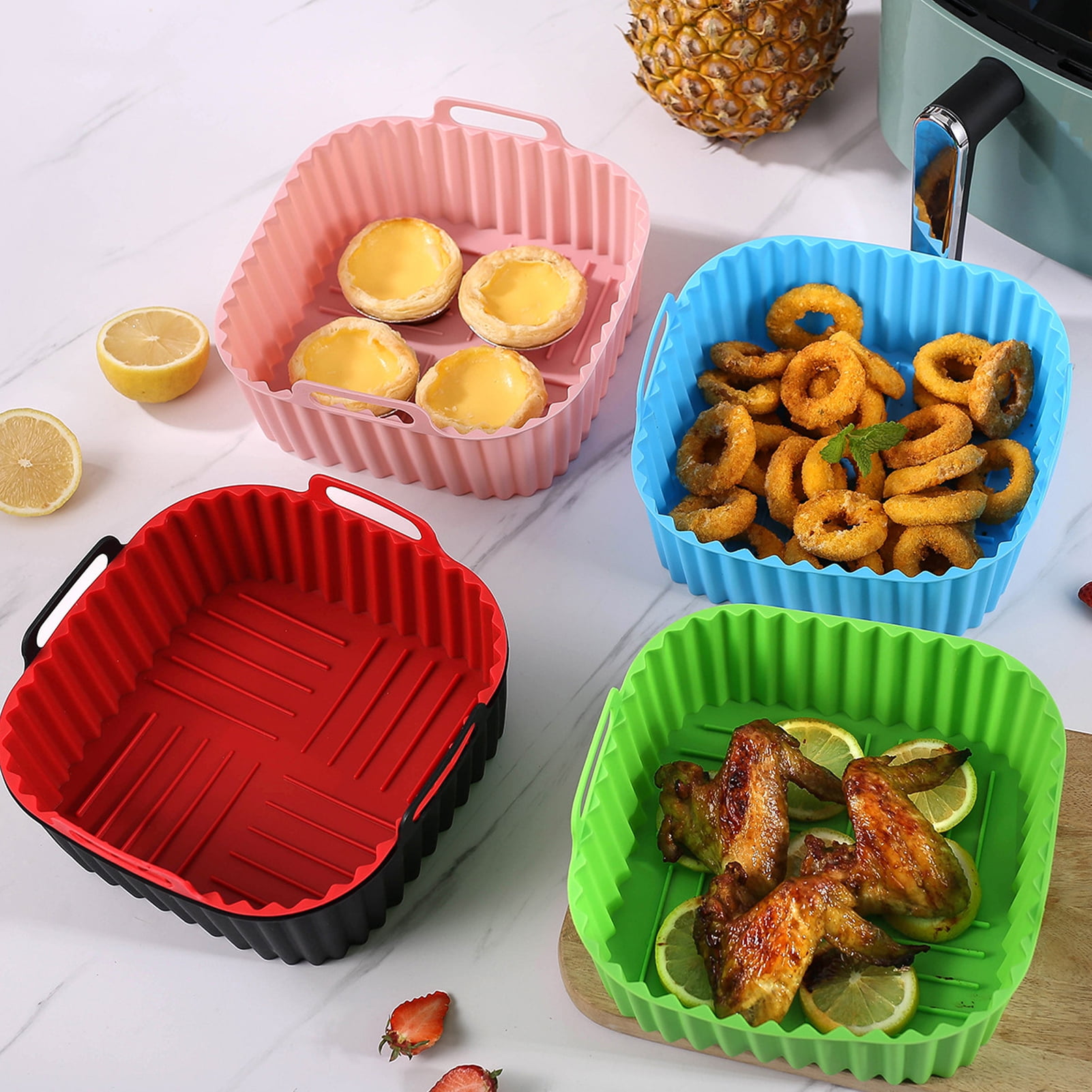 ShellKingdom Air Fryer Korb Für Backofen – 2-teilig, Edelstahl, 39x28 Cm | Zum Frittieren, Backen & Grillen Ohne Fett