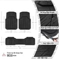 thumbnail image 6 of CAR GRAND Heavy Duty Rubber Car Floor Mats, Deep Dish Waterproof Car Mats All Weather, Universal Trim-to Fit Automotive Floor Mats for Car SUV Truck Van, Durable Floor Liners All Black, 6 of 10