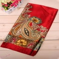 thumbnail image 3 of REORIAFEE Satin Square Head Scarf Silk Like Floral Head Scarves Square Satin Hair Scarf Bandanas for Women 90CM Silk Square Scarf Hand Flower Turban Shawl Scarf Red One Size, 3 of 5