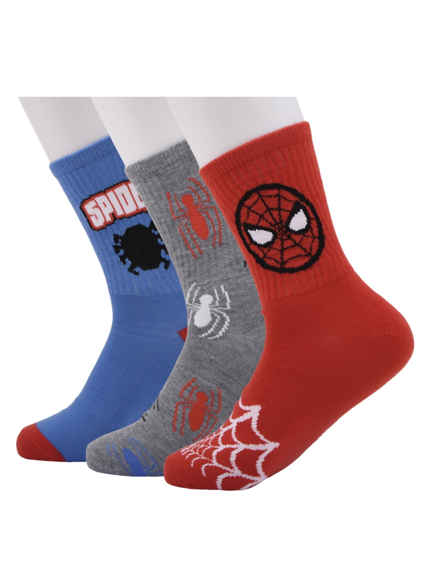 Spidey Boys Crew Socks, 3-pack, Sizes S