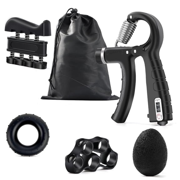 Grip Strength Trainer Kit with Counter,Adjustable Resistance 10 to 132lbs Hand Gripper,Hand Extension Exerciser and Forearm Workout Ring for Muscle Building and Injury Recover(6 Pack)