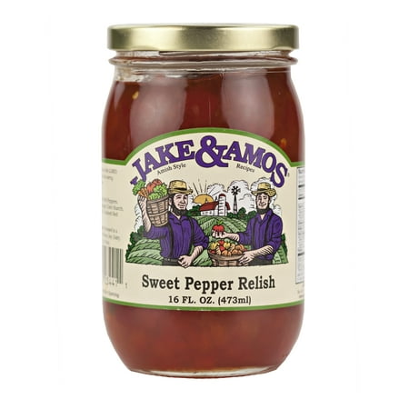 Roasted Red Pepper Relish - Jake & Amos Sweet Pepper Relish 16 oz. Jar (2 Jars)