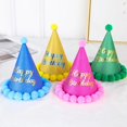 thumbnail image 4 of Decoración de fiesta de cumpleaños para niños y adultos, sombrero de Bola de Pelo, suministros de vestido de cumpleaños, venta al por mayor, 4 of 4