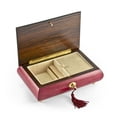 thumbnail image 2 of Gorgeous Red Wine Instrument and Floral Wood Inlay 36 Note Musical Jewelry Box HUGE SALE - If I Were A Rich Man, 2 of 2