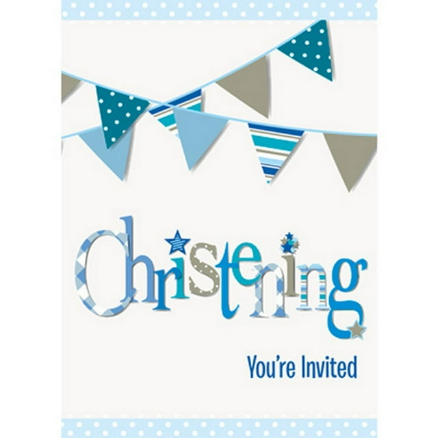 Unique Cartes d'Invitation de Baptême pour Fanions de Fête (Lot de 8)