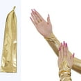 thumbnail image 2 of Elegant Faux Leather Elbow Length Gloves With Glossy Finish Suitable For Event And Shows, 2 of 8