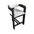thumbnail image 4 of Meridian Furniture Sacha Cream Linen Textured Fabric Stool, 4 of 9