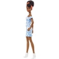 thumbnail image 4 of Barbie Fashionistas Doll #185, cabello negro y al revés, vestido de mezclilla blanqueado en el hombro, naranja Barbie Barbie, 4 of 6