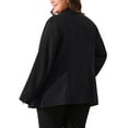 thumbnail image 3 of Agnes Orinda Women's Plus Size Suit Blazer Wear-to-Work Button Long Sleeve Blazers Jackets 1X Black, 3 of 7