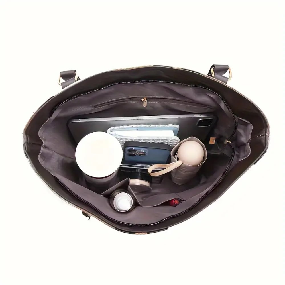 6PCS/Set Leather Handbags, Womens Handbags Tote Bags Shoulder Bag Purses Satchel Bag Top-Handle Handbag Crossbody Bag Wallet Clutch, Brown