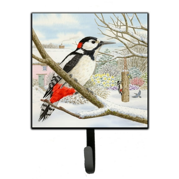 Spotted Woodpecker by Sarah Adams Leash or Key Holder