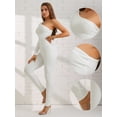 thumbnail image 3 of Unique Bargains Women's Off-Shoulder Slim Fit Soft Shapewear Jumpsuit S White, 3 of 6