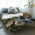 thumbnail image 2 of Manta de franela polar para sofá cama, diseño de dinosaurios, suave, acogedora y ligera, para niños, adultos, niñas y niños, 150 x 200 cm, Dinosaur2al, 2 of 5