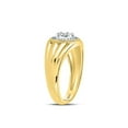 thumbnail image 3 of 10kt Yellow Gold Mens Round Diamond Circle Cluster Ring 1/10 Cttw, 3 of 4