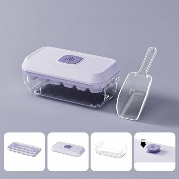Rbaofujie Ice Molds Pressing Ice Box with 18 Compartments for Household Refrigerators Homemade Ice Cubes Ice Box Ice Tool Food Grade Ice Rack Resin Molds Silicone Clearance
