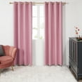 thumbnail image 4 of Deconovo 100% Blackout Curtains Thermal Insulated Drapes, Pink, 52W x 54L Inch, Noise Reducing Faux Linen Grommet Panels for Living Room, 4 of 8
