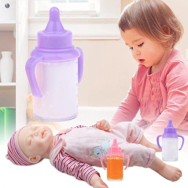 SIfdSeng One Year Old Toys for Boys 2Pcs Baby Dolls Feeding Bottle Set Doll Accessory Disappearing Milk Juice Pretend Play Toy for Kids 45Ml One Year Old Toys for Boys Outside