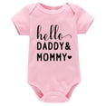 thumbnail image 2 of RMGVDSD Newborn Baby Onesies Bodysuits Infant Boys Girls Short Sleeve Letter Print Romper Bodysuit Soft Cute Summer Clothes 3-6 Months, 2 of 3