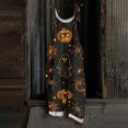 thumbnail image 2 of HAJWOH Halloween Plus Size Boho Overalls for Women Halloween Print Hippie Cloth Floral Printed Jumpsuits Spaghetti Strap Rompers(Fluorescence Yellow,L), 2 of 6