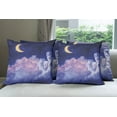 thumbnail image 6 of Ambesonne Moon Throw Pillow Cover 4 Pack, Stars in the Night Cosmic, 24", Yellow Purple, 6 of 7