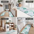 thumbnail image 5 of Green and White Geometric Quatrefoil Pattern Kitchen Rugs Sets Of 3,Kitchen Runner Rugs Non Skid Washable,Decorative Kitchen Floor Mats for Kitchen,Sink,Laundry,17"x30"+ 17"x47" + 17"x59", 5 of 6