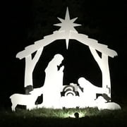 Front Yard Originals White PVC Nativity Scene, 47 x 50