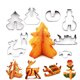 thumbnail image 2 of Cortadores de galletas de Navidad, cortadores de galletas 3D para niños, cortadores de galletas de acero inoxidable de 8 piezas, cortadores de galletas Fokelyi LN-1373, 2 of 6