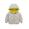 thumbnail image 2 of Zwiiyzr 3-8Y Girls and Boys Toddlers' Solid Quilted Puffer Coat Long Sleeve Winter Warm Jacket Outerwear with Hood Beige, 2 of 9