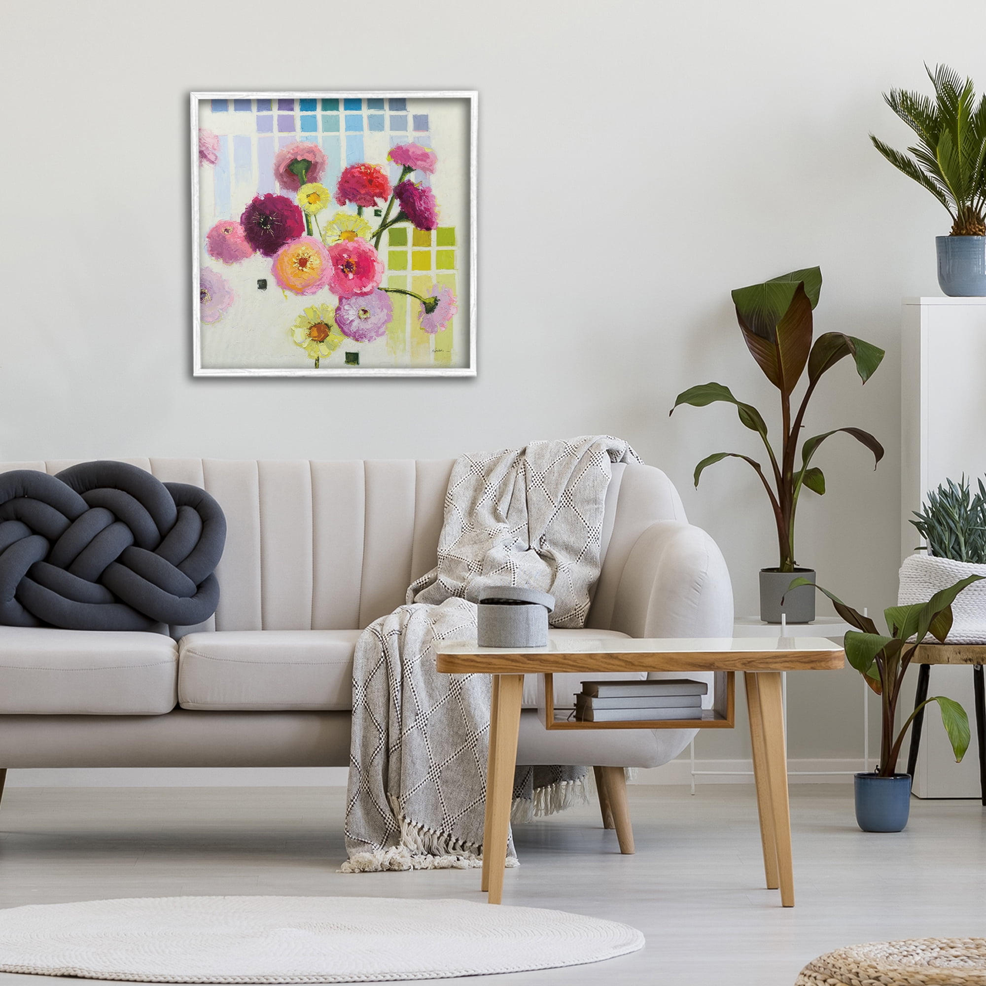 Stupell Industries Color Chart Pastel Bloom Study White Framed Giclee Art, design by Shirley Novak