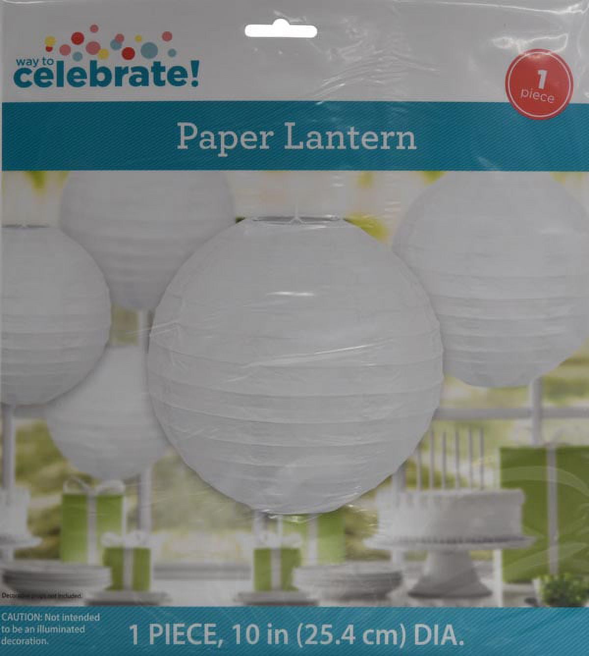 (6 pack) Way to Celebrate! 10" White Round Party Paper Lantern