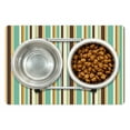 thumbnail image 1 of Striped Pet Mat for Food and Water, Funk Art Nostalgic Lash Strokes with Earthen Tones Blow Fashion Graphic Print, Non-Slip Rubber Mat for Dogs and Cats, 18" X 12", by Ambesonne, 1 of 1