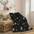 thumbnail image 6 of hengsof Winter Snowflakes Black Throw Blanket Ultra Soft Warm All Season Christmas Decorative Fleece Blankets for Bed Chair Car Sofa Couch Bedroom, 6 of 6