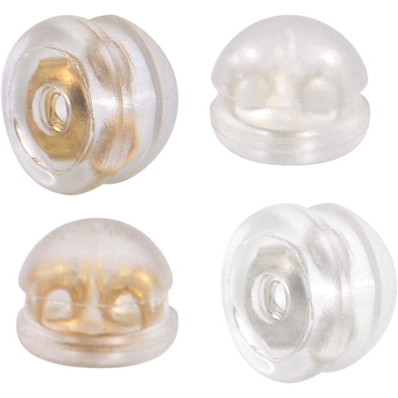 40 Pieces Earring Safety Backs Hypoallergenic Stud Earring Stoppers Covered by Silicone,Gold & Silver