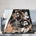 thumbnail image 2 of Rods Blanket Rapper Flannel Fleece Waves Blanket Ultra Soft Lightweight Throw Blanket for Bed Couch Living Room Black 60"x50", 2 of 5