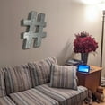 thumbnail image 5 of Huge 20" Metal # Hashtag Wall Decor, Silver with Rusted Edges, Galvanized Wall Mountable Decoration, 5 of 6