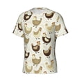 thumbnail image 3 of Yiaed Chicken Cartoon Print Mens Short Sleeve Tight Fit T-Shirt, Crewneck Casual Tee-3X-Large, 3 of 5