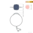 thumbnail image 4 of ANGARA Natural Pave-Set Sapphire Cushion Bolo Ring in 14K White Gold for Women (Size-1.2mm) | September Birthstone, Birthday, Anniversary, Jewelry Gift for Women | Natural Blue Sapphire Ring, 4 of 8