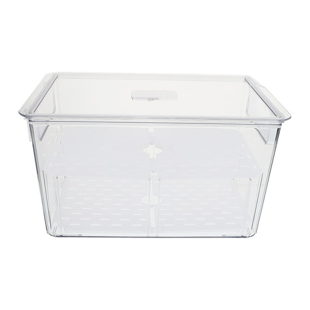 1pc refrigerador caja de almacenamiento de alimentos Huevos de doble capa caja de vegetales y caja de drenaje de frutas
