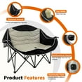 thumbnail image 6 of Jacgood Double Camping Chair for Couples, Comfortable Folding Loveseat with 2 Cup Holders & Armrests, Heavy-Duty 660lb Capacity for Camping, 6 of 9