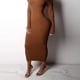 thumbnail image 3 of Vestido tipo jersey para mujer, vestido de punto, vestido de moda, manga larga, hombros descubiertos, escote en V, vestido de fiesta liso, vestido deportivo informal, vestido tipo jersey, 3 of 5