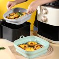 thumbnail image 3 of Foldable Air Fryer Silicone Baking Pan High Temperature Resistant Baking Cake Mold(Green), 3 of 5