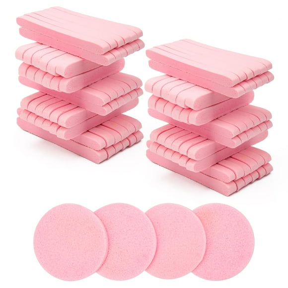 Esponjas faciales Luxiv, 240 unidades, comprimidas con funda, color rosa