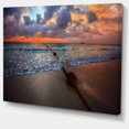 thumbnail image 2 of Reddish Sunset over Clear Beach - Seashore Canvas Art Print, 2 of 4
