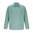 thumbnail image 6 of Txeol Long Sleeve Polo Shirt for Men Solid Color Lapel V Neck T Shirts Casual Fall Fashion Pullovers,Mint Green,M, 6 of 7