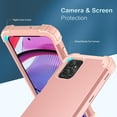 thumbnail image 4 of Dteck for Motorola G Power (2023) Armor Case, 3 in 1 Heavy Duty Shockproof Hybrid Hard PC Soft Rubber Drop Protection Slim Fit Hybrid Protective Cover Case, rosegold, 4 of 6
